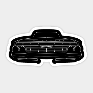 front/back - 1961 Chevy Impala - stencil, white Sticker